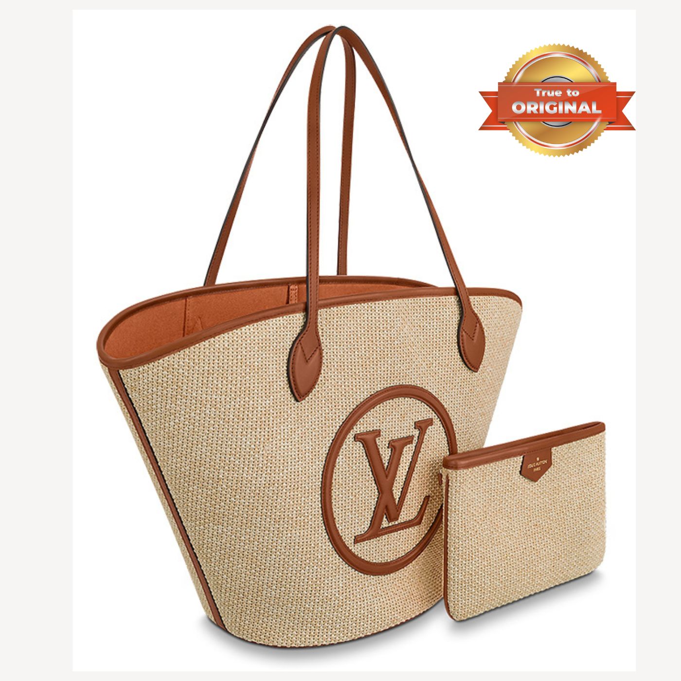 [True-to-ORIGINAL] Louis Vuitton Saint Jacques Raffia Brown For Women 22.4in/57cm